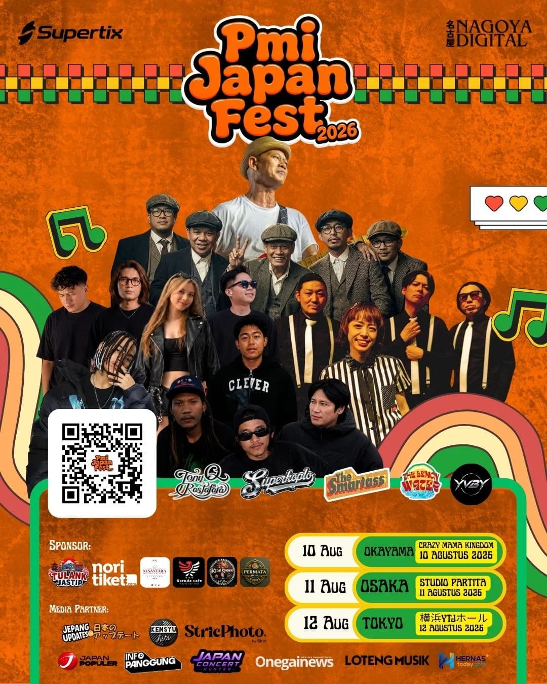 PMI Japan Fest 2026 Hadir di Tiga Kota Jepang, Tony Q Rastafara hingga YUBY Siap Menghibur WNI