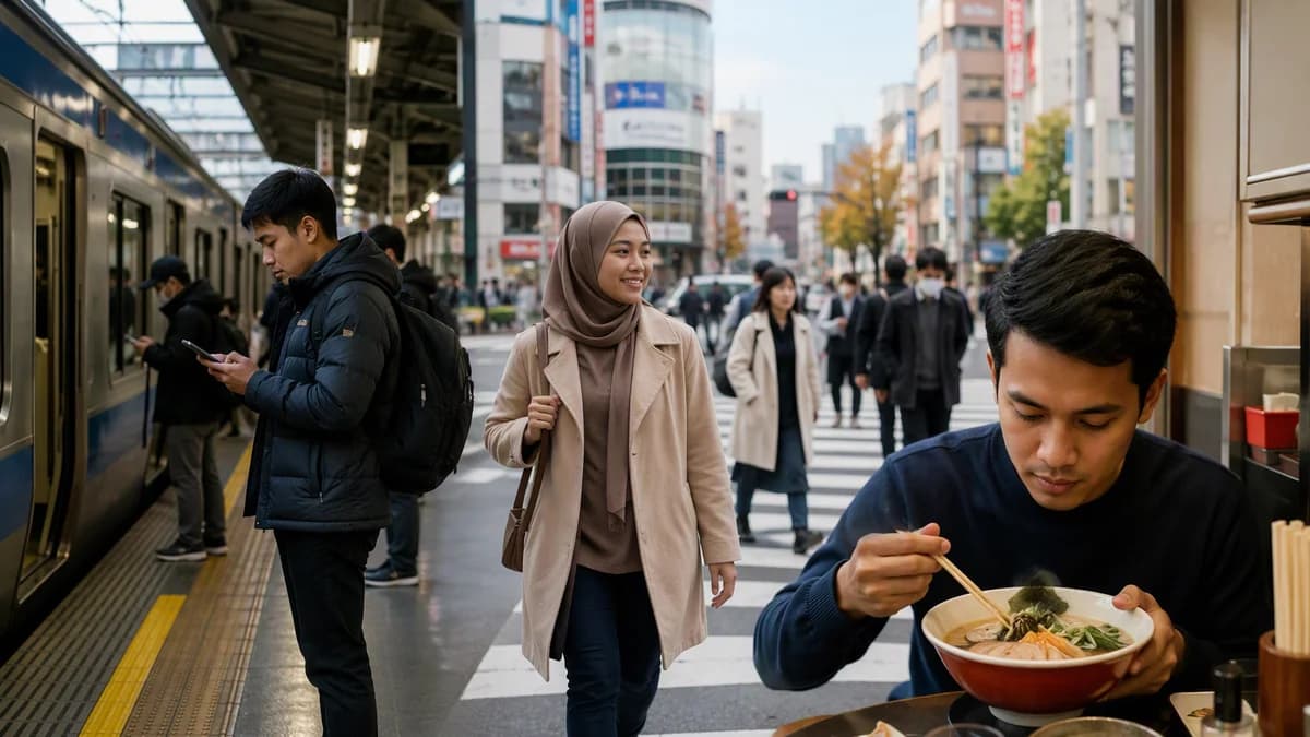 Ilustrasi: WNI di Jepang: Makanan, Transportasi, dan Kebiasaan Sehari-hari WNI di Jepang: Makanan, Transportasi, dan Kebiasaan Sehari-hari