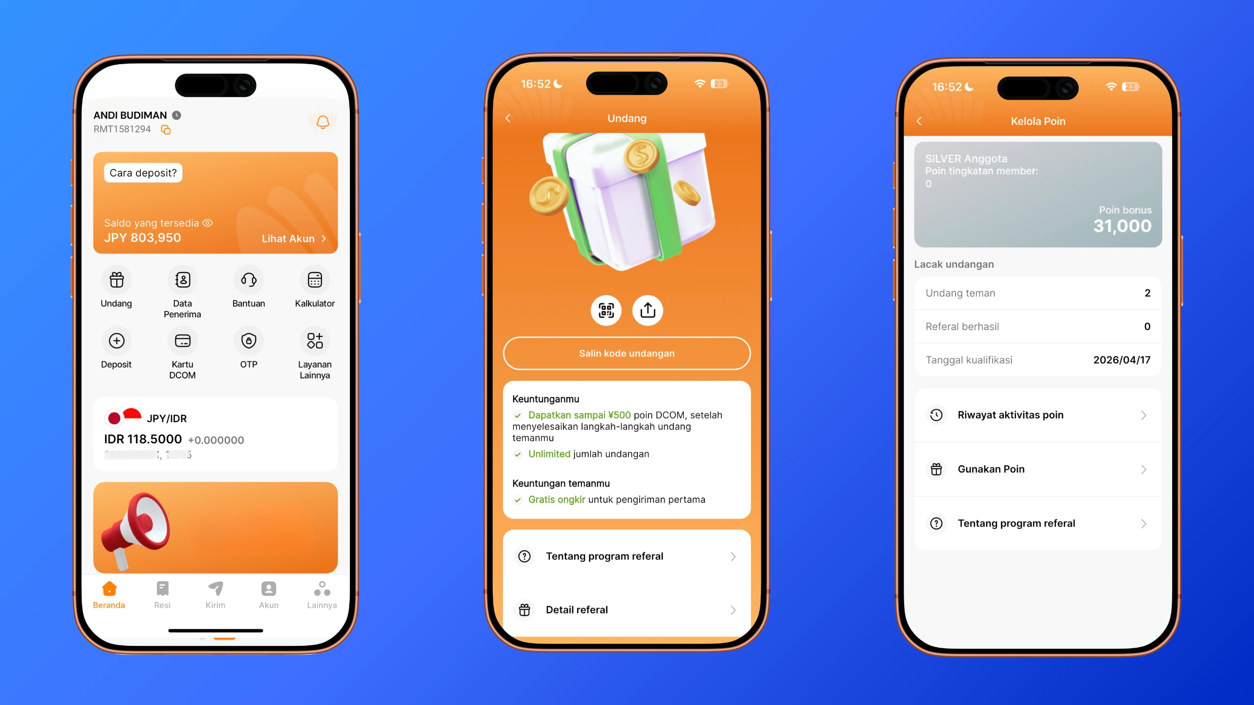 poin dcom, kirim uang jepang, remitansi jepang indonesia, dcom money express, hemat kirim uang, referral dcomBanner DCOM Money Express Jepang menampilkan fitur Sistem Poin DCOM dengan promo hingga 10 persen dari biaya kirim dan bonus 300 poin referral