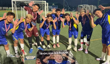 Tim futsal Indonesia Rebilion Kickers FC berhasil meraih juara 1 BVJ Tokai 2026 dengan performa impresif.